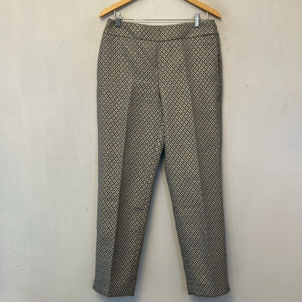 Talbots Geometric Patterned Gold Black Ankle Pant… - image 2